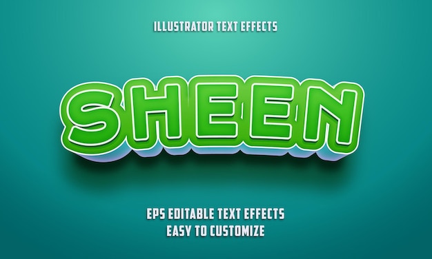 Editable Text Effects Style On Green and Sky Blue Color