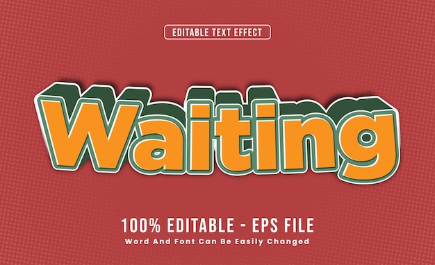 Editable Text Effects Waiting Words and fonts can be changed