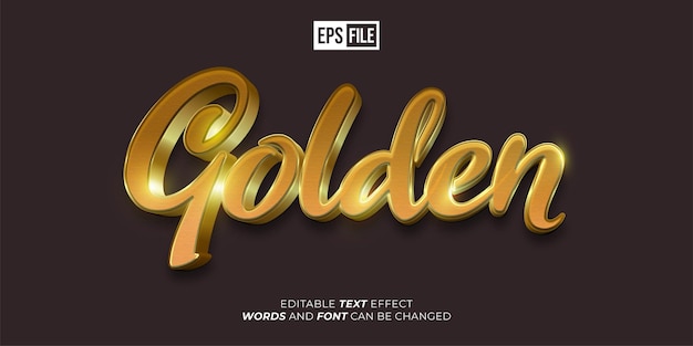 Editable text golden 3d style editable text effect