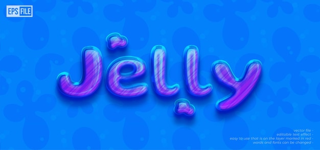 Vector editable text jelly 3d style effect