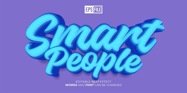 Editable text smart people 3d style text effect