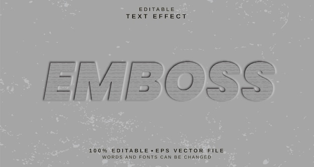 Editable text style effect Emboss text style theme