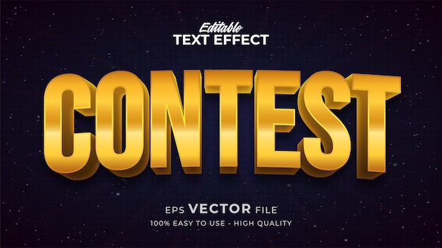 Editable text style effect - Gold Contest text style theme