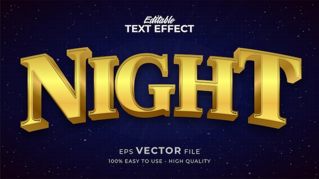 Editable text style effect - Night sky text style theme