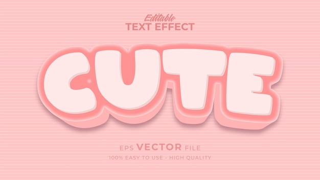 Editable text style effect - pink cute text style theme