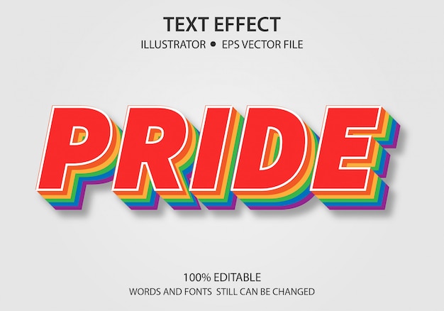 Editable Text Style Effect Pride