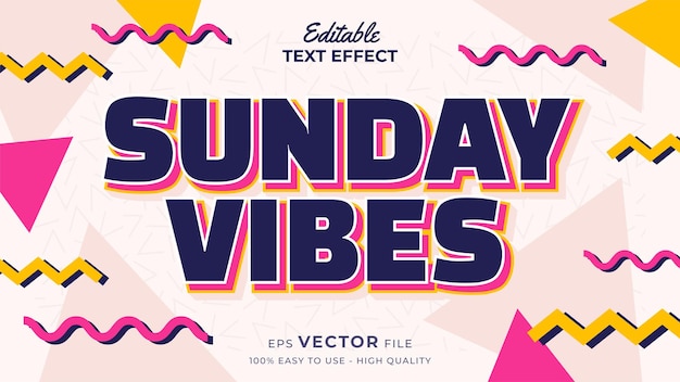 Editable text style effect retro old school cartoon text in groovy style theme