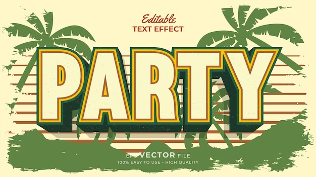 Editable text style effect retro summer text in grunge style theme