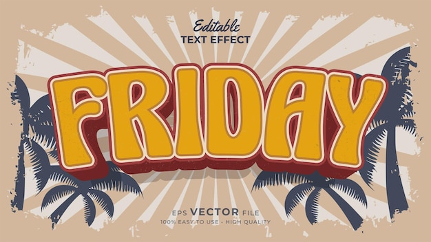 Editable text style effect retro summer text in grunge style theme