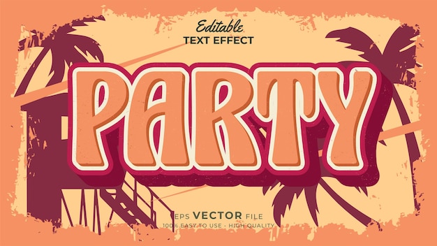 Editable text style effect retro summer text in grunge style theme