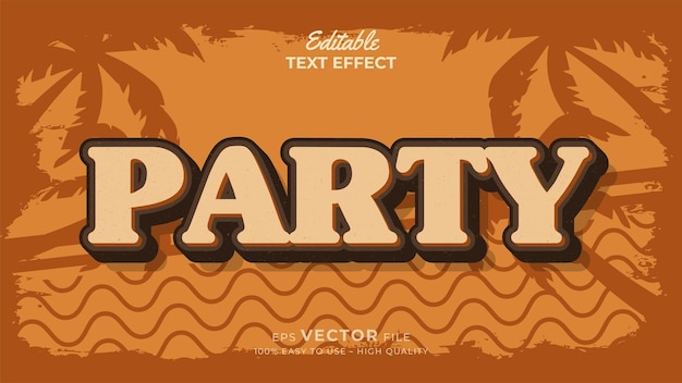 Editable text style effect retro summer text in grunge style theme