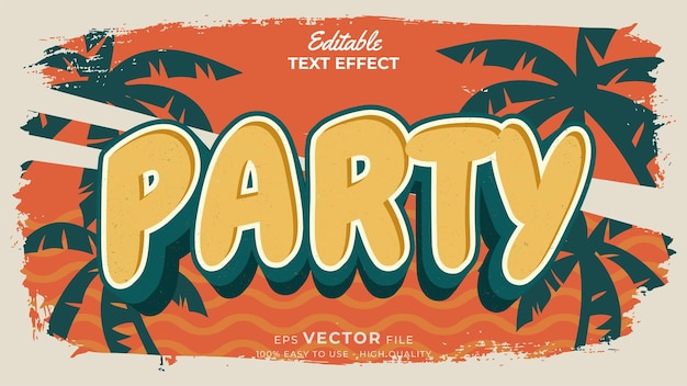 Editable text style effect retro summer text in grunge style theme