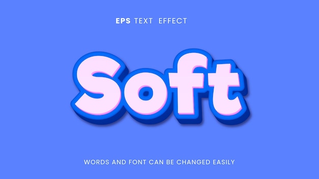 Editable text style effect soft text style theme