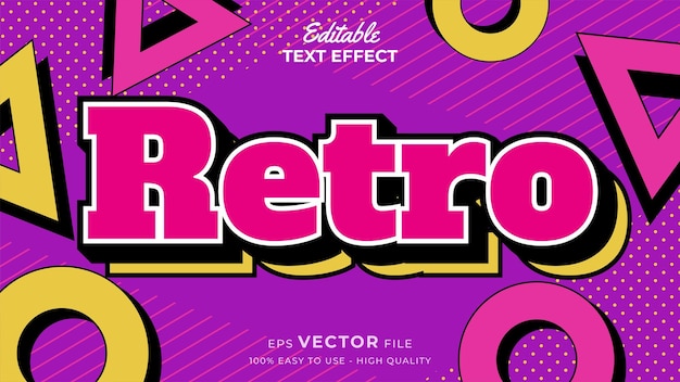 Editable text style effect summer retro old school cartoon text in groovy style theme