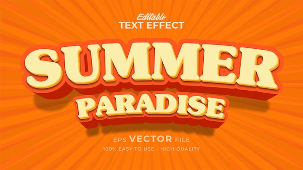 Editable text style effect - Summer Retro text style theme