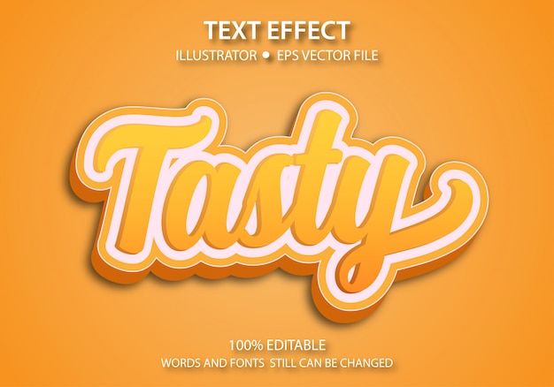 Editable Text Style Effect Tasty