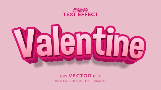 Editable text style effect  valentine text in modern style