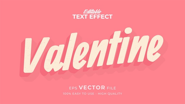 Editable text style effect  valentine text in modern style