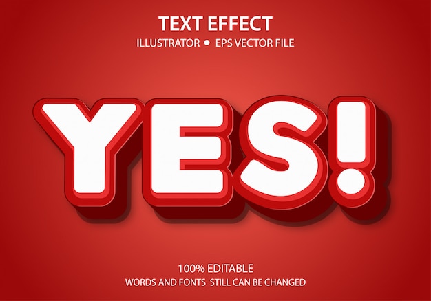 Editable Text Style Effect Yes