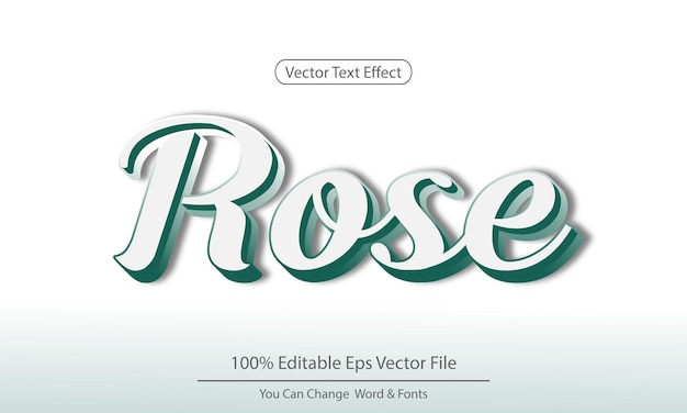 Editable Vector 3d Text effect Rose