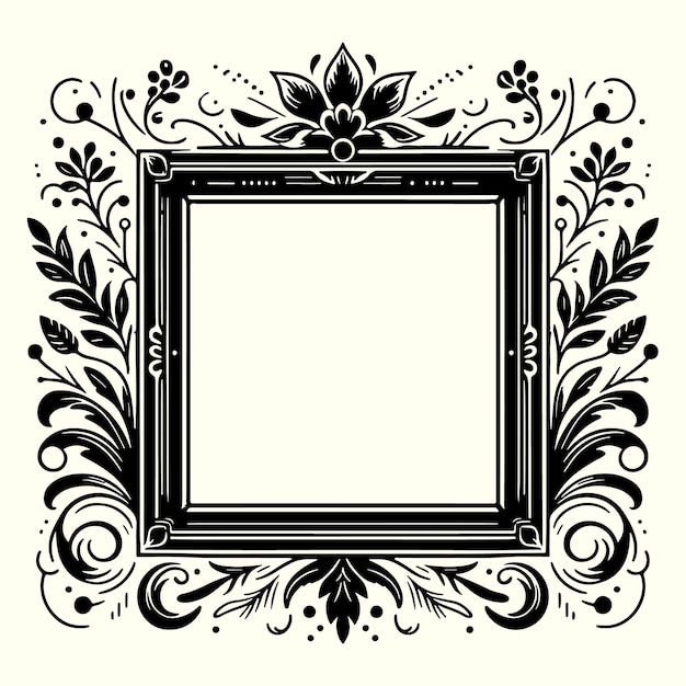 Editable vintage photo frame isolated empty background