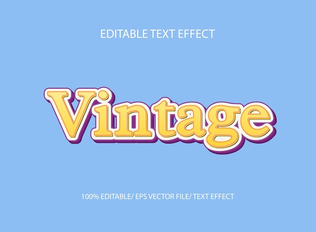 Editable vintage text effect