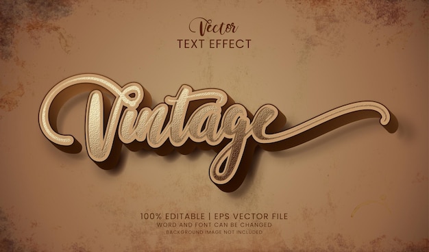 Editable vintage textured text effect style