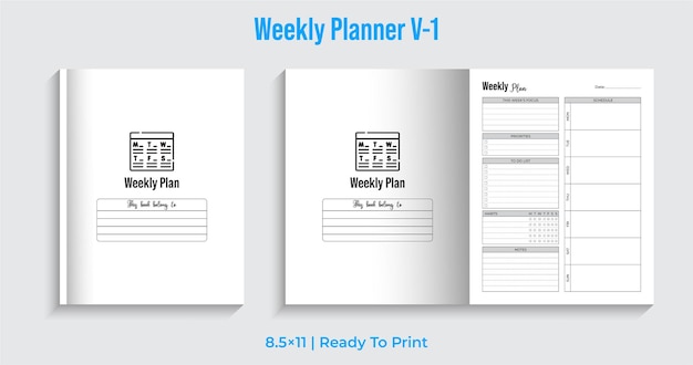 Editable Weekly Planner 2023 Calendar Premium Vector