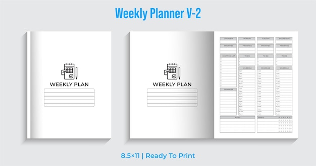 Editable Weekly Planner 2023 Calendar Premium Vector