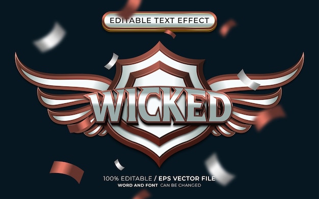 Editable Wicked Text Effect with Winged Emblem