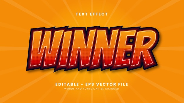 editable winner text effect