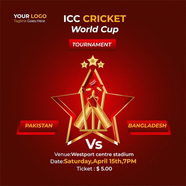 Editable World T20 Cricket Social Media Post Design Template