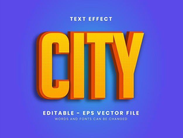 Editable yellow modern city text effect