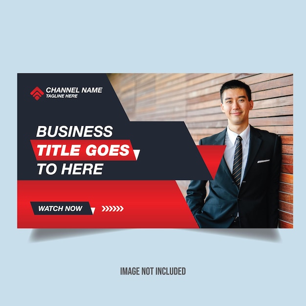 Editable youtube thumbnail template design for business