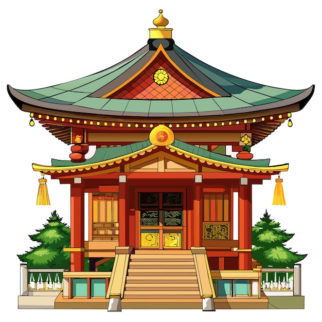 Edo period Japanese hut high detail white background