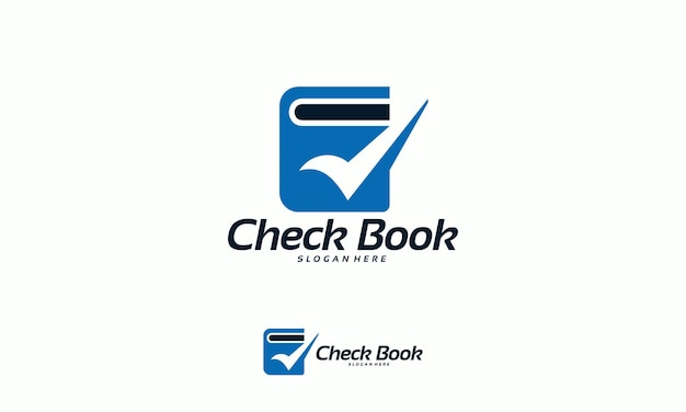 Education Check logo designs concept vector, Book logo designs template