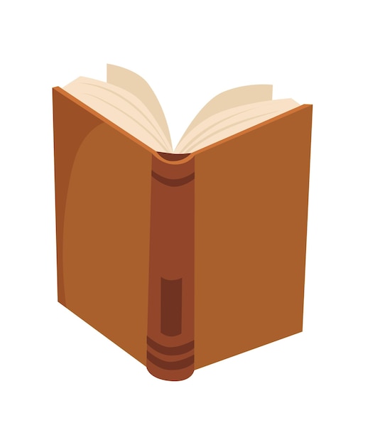 Education encyclopedia. Cartoon brown textbook, doodle icon vector