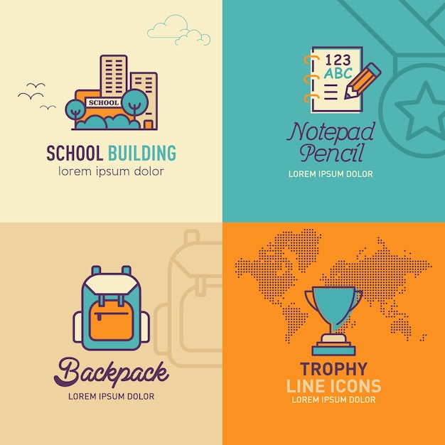 Education flat Icons