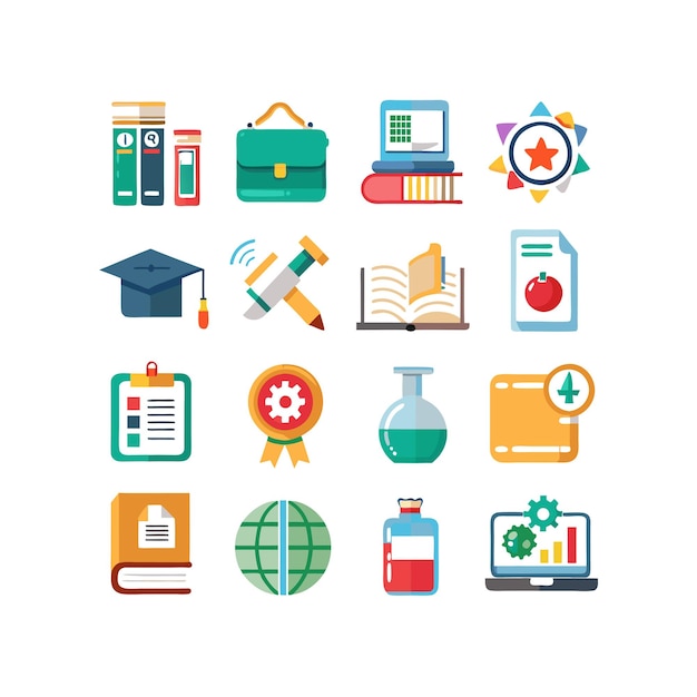 Education Icon Set Collection Vector Illustration for Documents Websites and Mobile Applications