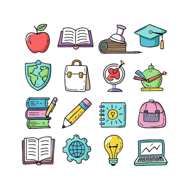 Education Icon Set Collection Vector Illustration for Documents Websites and Mobile Applications