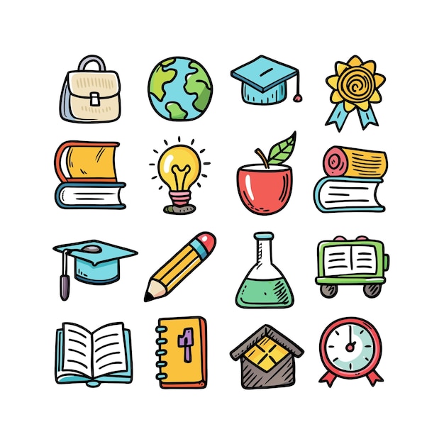 Education Icon Set Collection Vector Illustration for Documents Websites and Mobile Applications