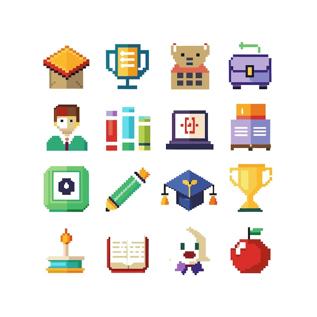 Education Icon Set Collection Vector Illustration for Documents Websites and Mobile Applications