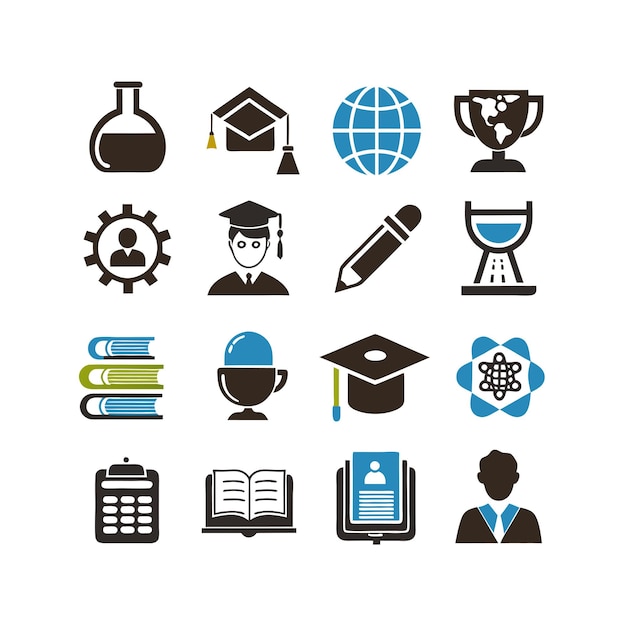 Education Icon Set Collection Vector Illustration for Documents Websites and Mobile Applications