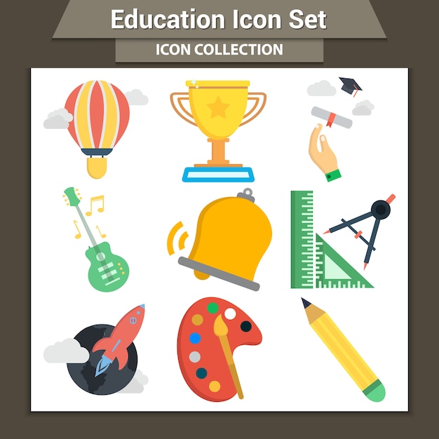 Education Icon Set.