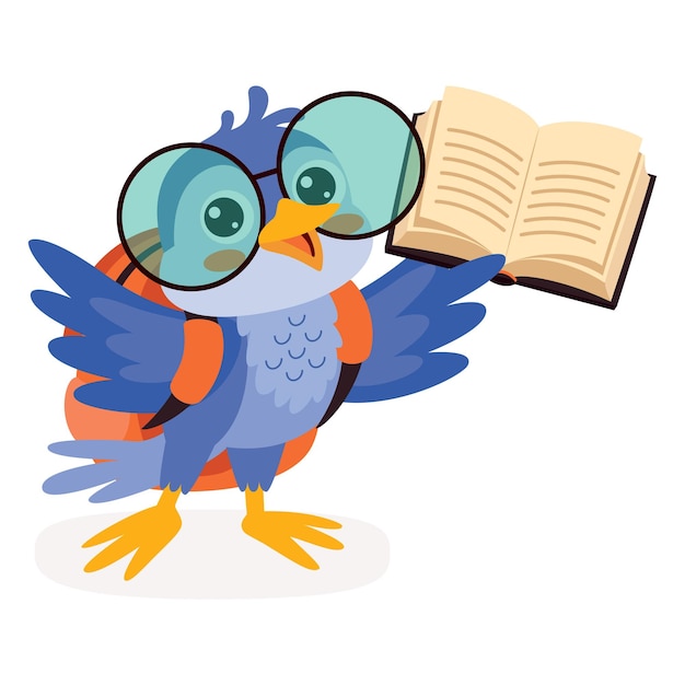 Education Illustration With Cartoon Bird