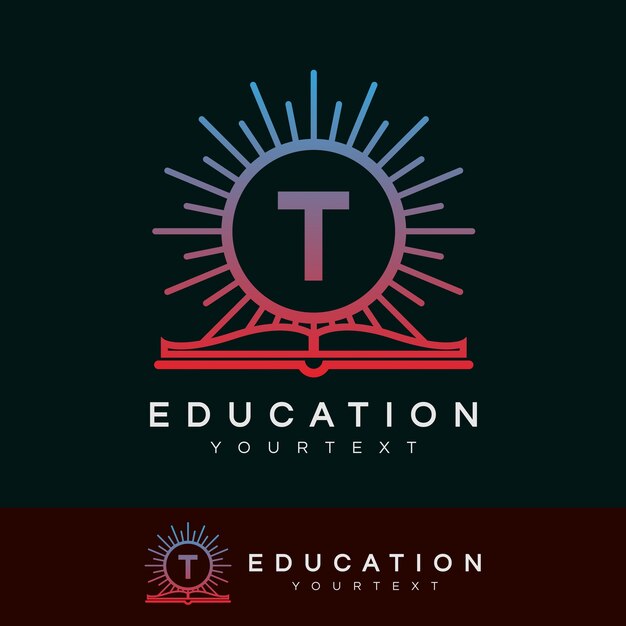 Education initial Letter T Logo design