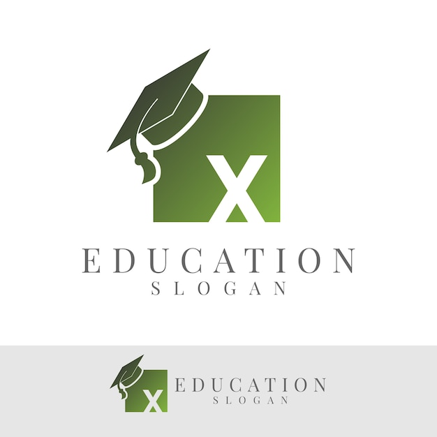 Education initial Letter X Logo design