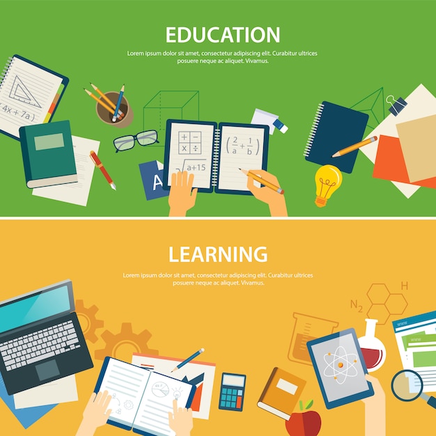 Education and learning  banner flat design template