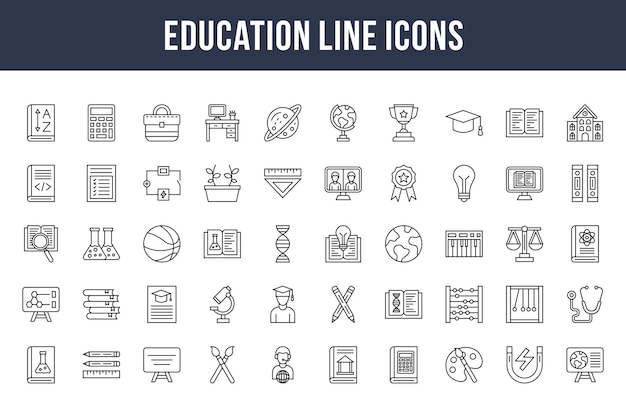 Education Line Icons