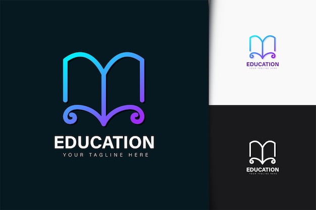 Education logo design with gradient